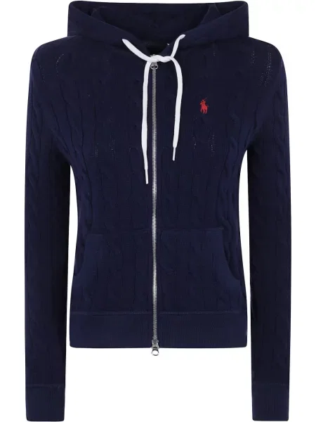 Rochie tip cămașă Polo Ralph Lauren de costum tricotate albastru