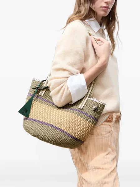 Шопинг чанта Tory Burch зелено