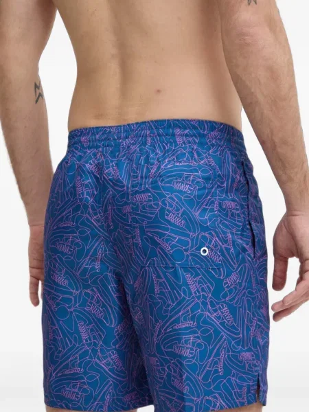 Slip de baie Nike cu cordon cu imagine tricotate albastru