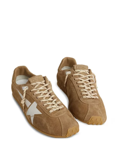 Sneakerși Golden Goose din piele de căprioară auriu