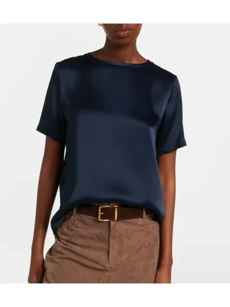 Tricou 's Max Mara din satin albastru