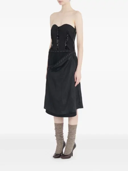 Rochie midi Maison Margiela până la genunchi de costum negru