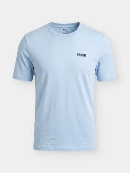 PUMA Tricou 'ESS No. 1 bleumarin / albastru deschis alb