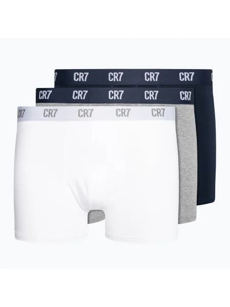 Olcsóbban. Férfi Basic Trunk boxeralsó 3 pár szürke melange/fehér/tengerészkék. Méret: fehér