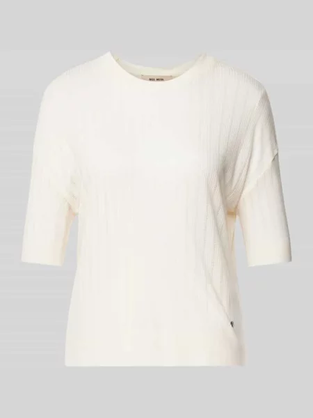 MOS MOSH Koszulka MMSwann Kobiety Sztuczne włókno biały jednolity M beżowa