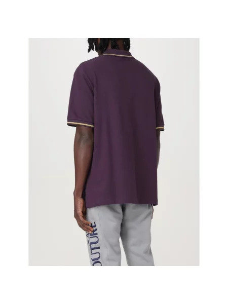 Koszulka polo Versace Jeans Couture fioletowa