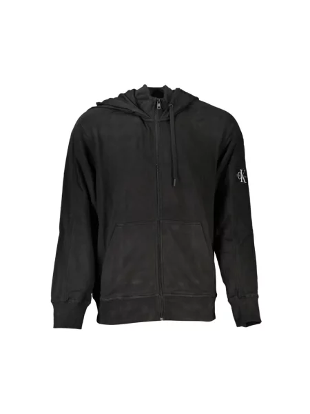 Bluza z kapturem Calvin Klein z kapturem elegancka z autografem czarna