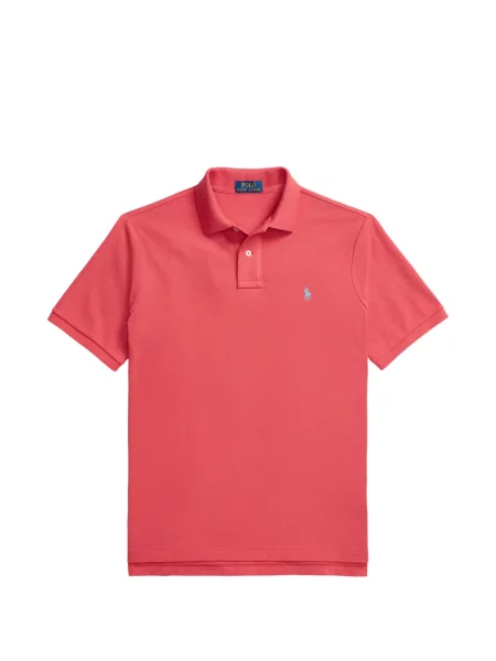 Tricou polo Polo Ralph Lauren cu glugă cu blană cu broderie roșu