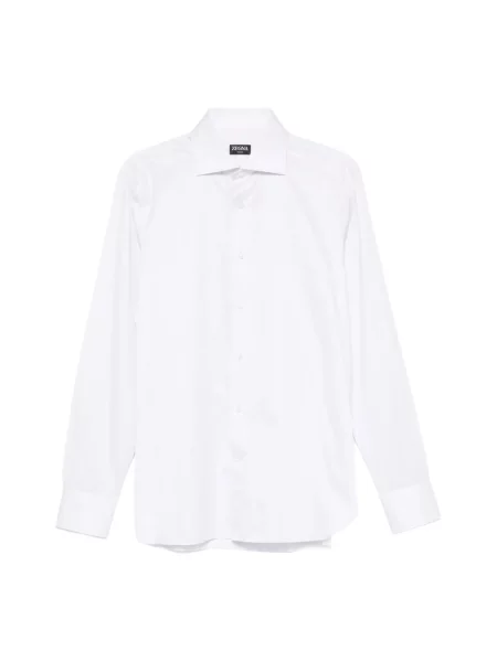 Koszula Zegna w paski z paskiem różowa