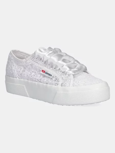 Ниски кецове Superga FLOWER MACRAME бяло