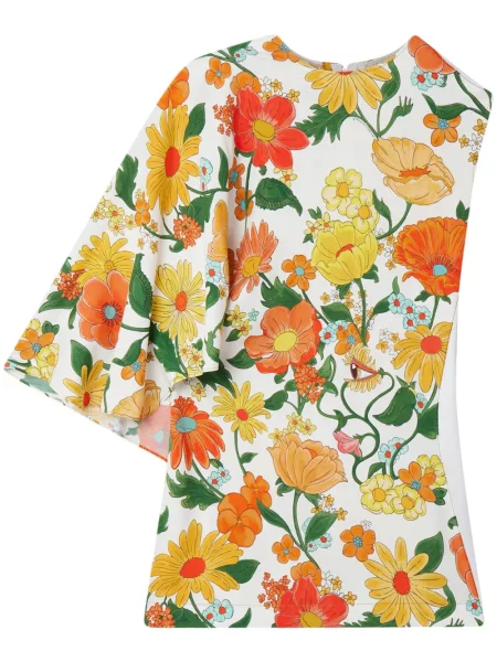 Top Stella Mccartney cu imagine cu un umăr gol portocaliu
