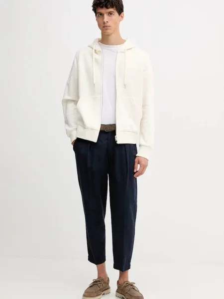 Кофта з додаванням вовни United Colors of Benetton з капюшоном однотонна бежевий