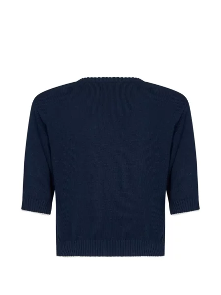 Scurt pulover Weekend Max Mara cu broderie albastru