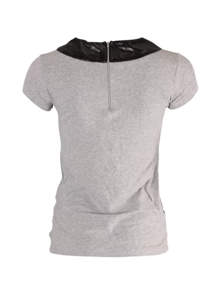 Gulerat tricou Love Moschino gri