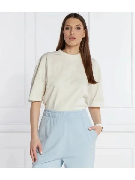 HUGO Tricou Drisela | Oversize fit bej