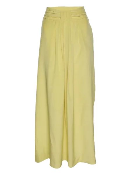 Fusta plisata Twenty 8 Twelve de mătase plisată până la genunchi galben