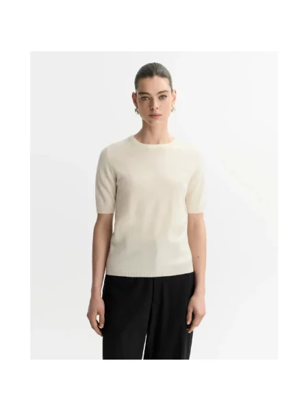 Sweter Soft Goat z krótkim rękawem biały