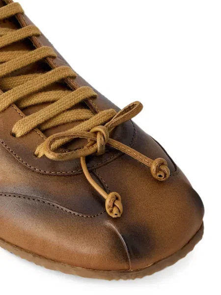 Sneakerși Abra cu șireturi din piele maro