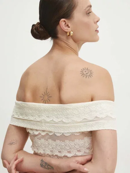 Боди Answear Lab дамско с десен бежово