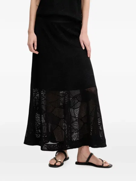 Fusta maxi Dkny plasă cu autograf negru