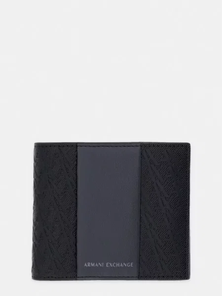 Armani Exchange portofel pentru bărbați cu imitație de piele negru