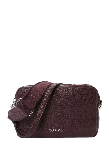 Geantă Calvin Klein Webbing 2X Strap Camera Bag Maro roșu