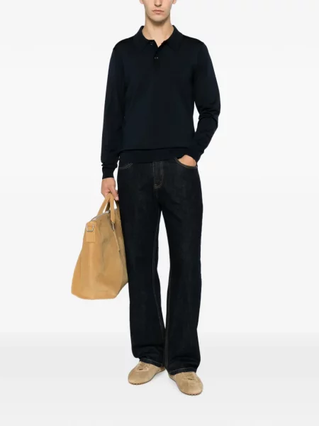 Lung tricou polo Sandro albastru