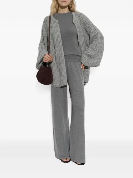 Cardigan Lisa Yang tricotate chunky gri
