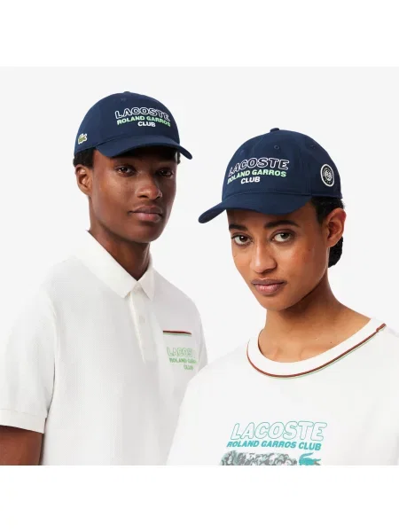 Lacoste Czapka Z Haftem Roland-Garros Edition niebieska