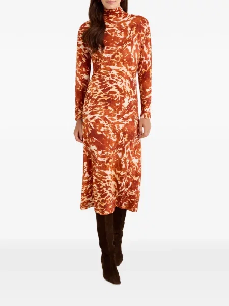 Rochie midi Marie Oliver cu imagine portocaliu