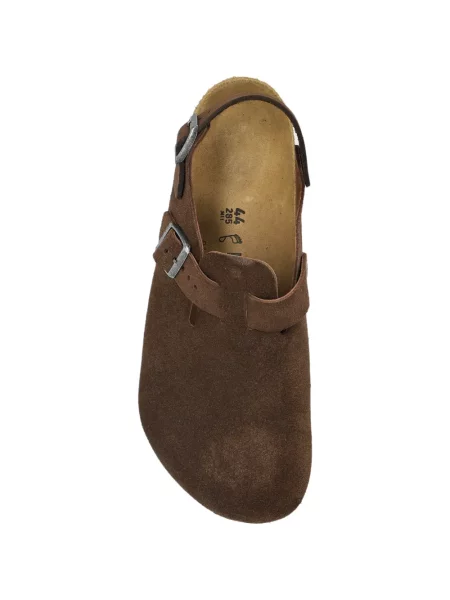 Papuci tip mules Birkenstock cu cataramă maro