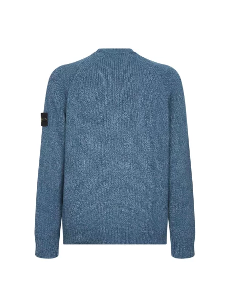 Sweter Stone Island wełniany z kamieniami niebieski
