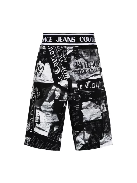 Szorty jeansowe Versace Jeans Couture czarne