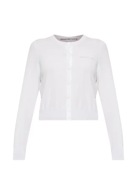 Cardigan Alexander Wang cu autograf alb