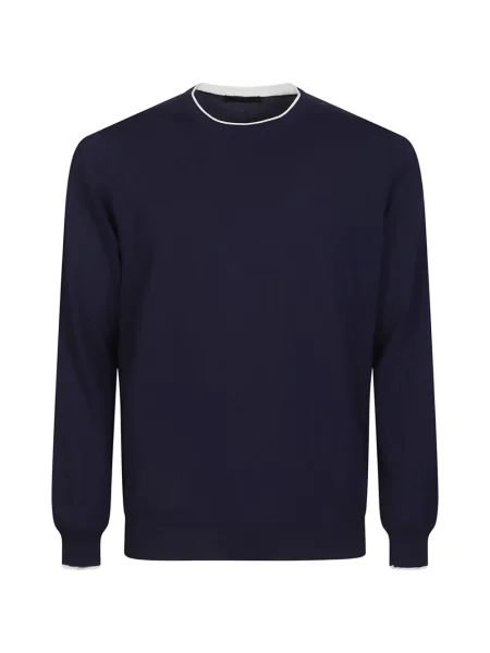 Pulover Fay cu decolteu rotund lung albastru