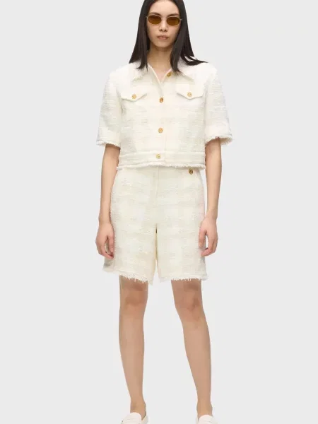 Картаті твідові бермуди Karl Lagerfeld з перлами