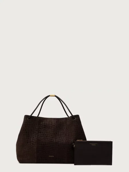 Trussardi geantă shopper pentru femei din piele maro