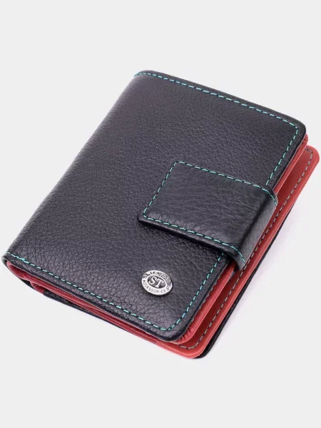 Кожаный кошелек St Leather Accessories черный