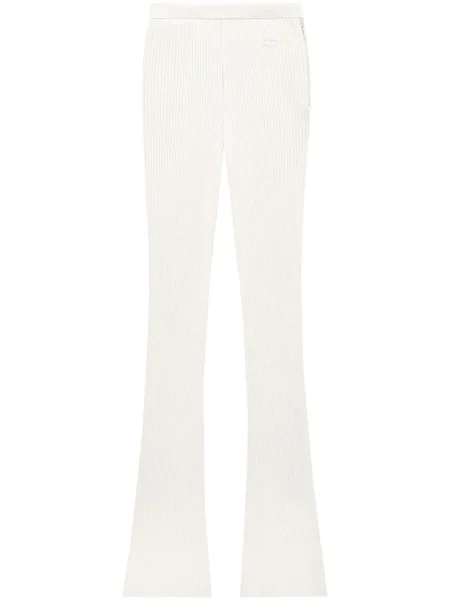Pantaloni Courreges tricotate alb