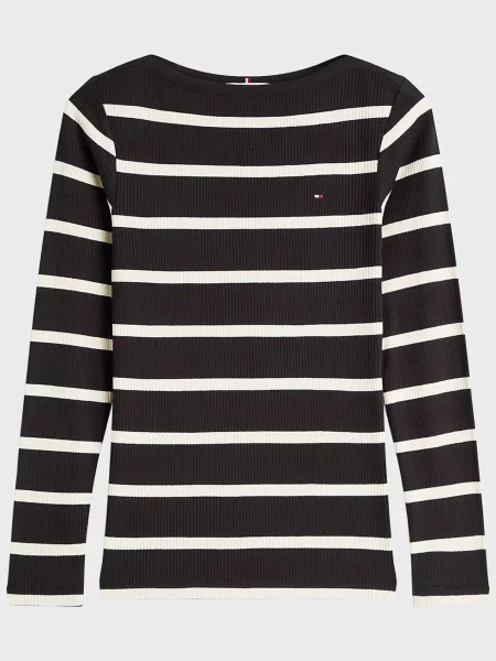 Лонгслив Tommy Hilfiger в полоску черный