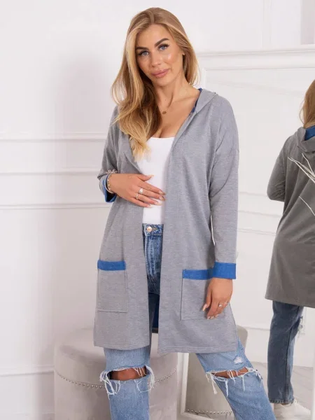 Pulover Kesi cu glugă albastru