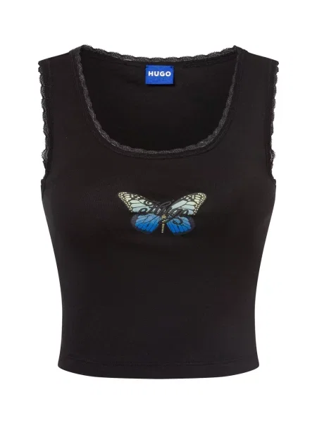 Top Hugo Blue koronkowy czarny