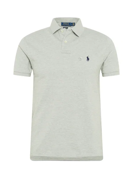 Scurt tricou polo Polo Ralph Lauren cu autograf gri