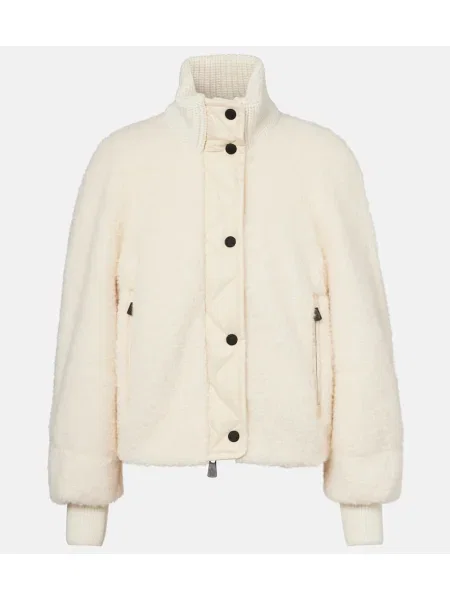 Geacă cu puf Moncler Grenoble de lână alb