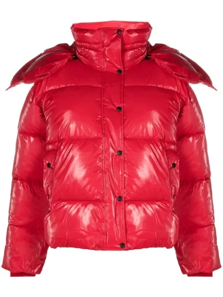 Płaszcz Calvin Klein Jeans z kapturem czerwony