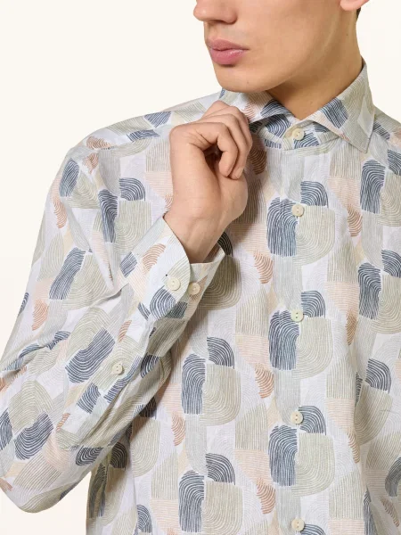 Eton Koszula Lniana Casual Fit beige biała