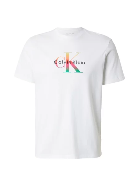 Calvin Klein Jeans Tricou Pride verde / roșu / negru alb