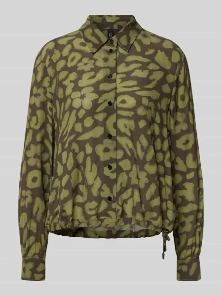 Bluzka o kroju regular fit z z tunelem Marc Cain khaki