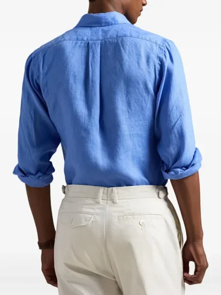 Ριγέ πλισέ κασκέτο Polo Ralph Lauren φανελένιο μπλε