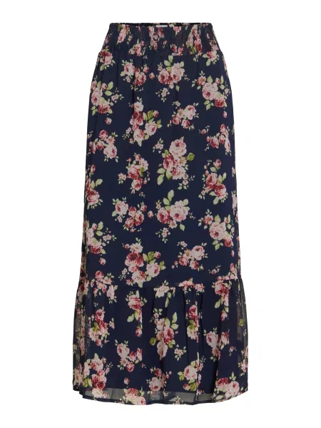 VILA Fustă VIEmma bleumarin / verde deschis / roz alb